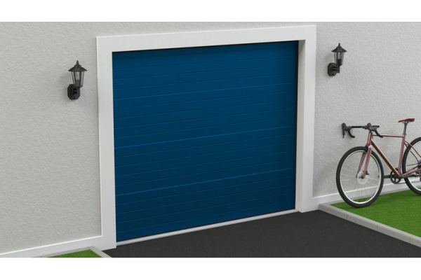Puerta de garaje seccional motorizada, azul marino