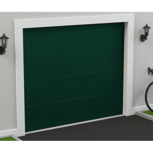 Puerta de garaje seccional, motorizada Verde RAL 6005